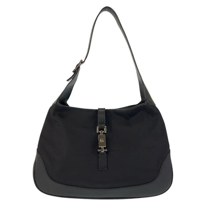 GUCCI Shoulder Bag 001 3346 Nylon, Leather Black black Hobo Shoulder Bag Jackie Women Used Authentic