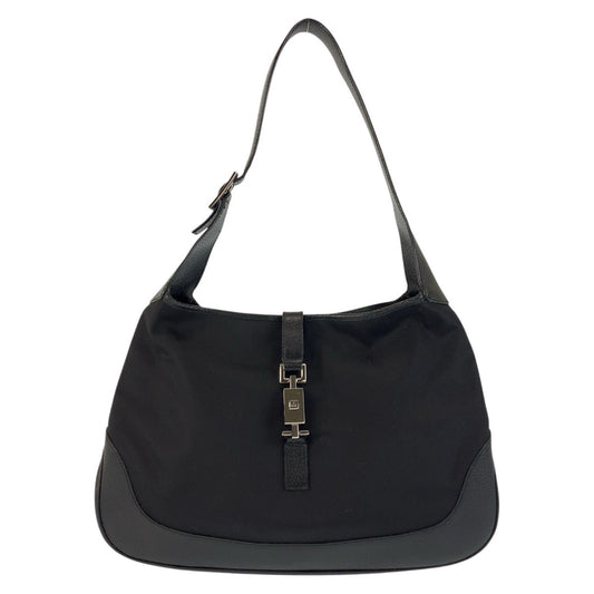 GUCCI Shoulder Bag 001 3346 Nylon, Leather Black black Hobo Shoulder Bag Jackie Women Used Authentic