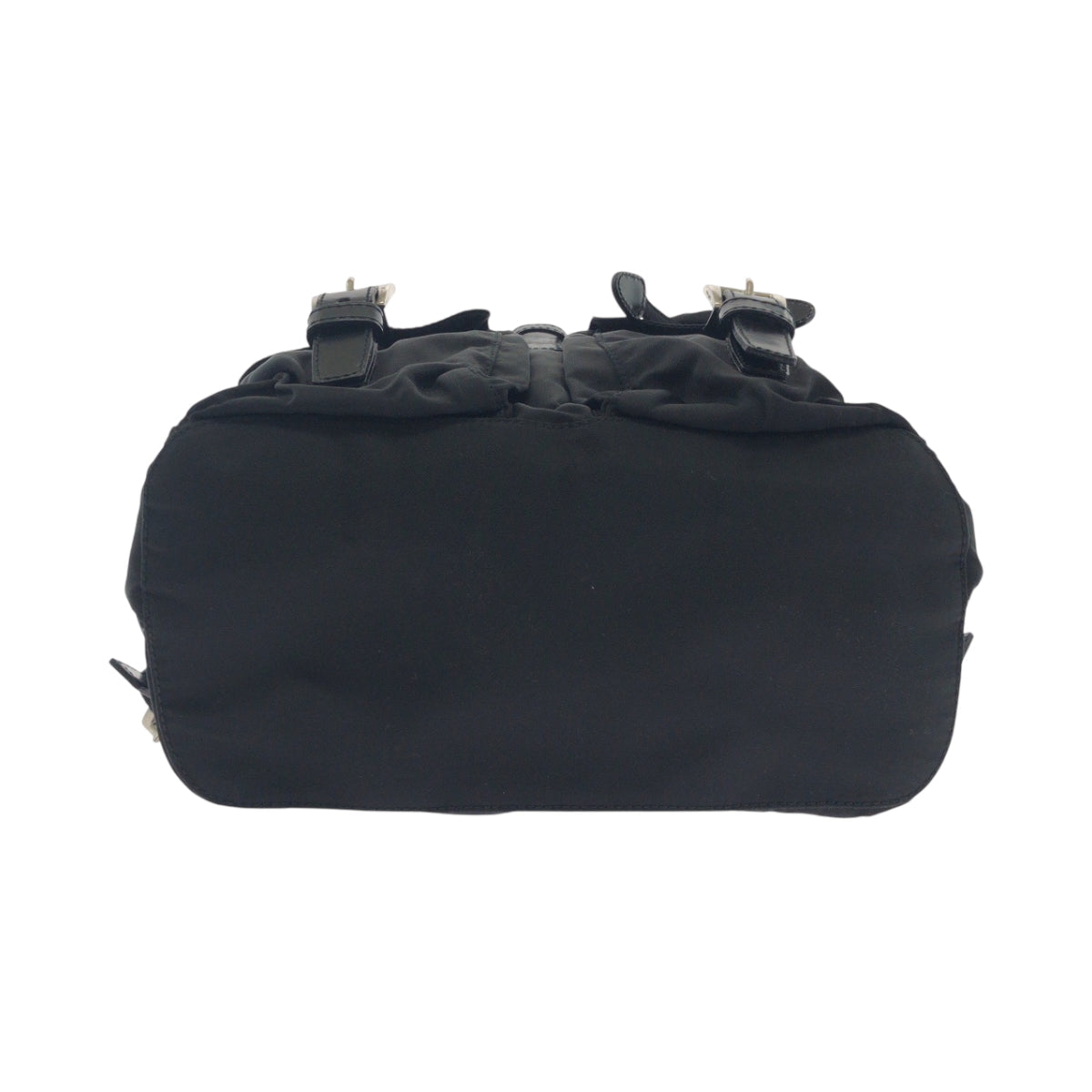 PRADA Backpack B6677 Nylon Black SilverMetal Backpack Backpack Test Triangle With logo Women Used Authentic