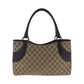 GUCCI Tote Bag 113015 GG canvas Beige Dark Brown SilverMetal Tote Bag handbag Women Used Authentic