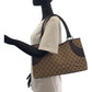 GUCCI Tote Bag 113015 GG canvas Beige Dark Brown SilverMetal Tote Bag handbag Women Used Authentic