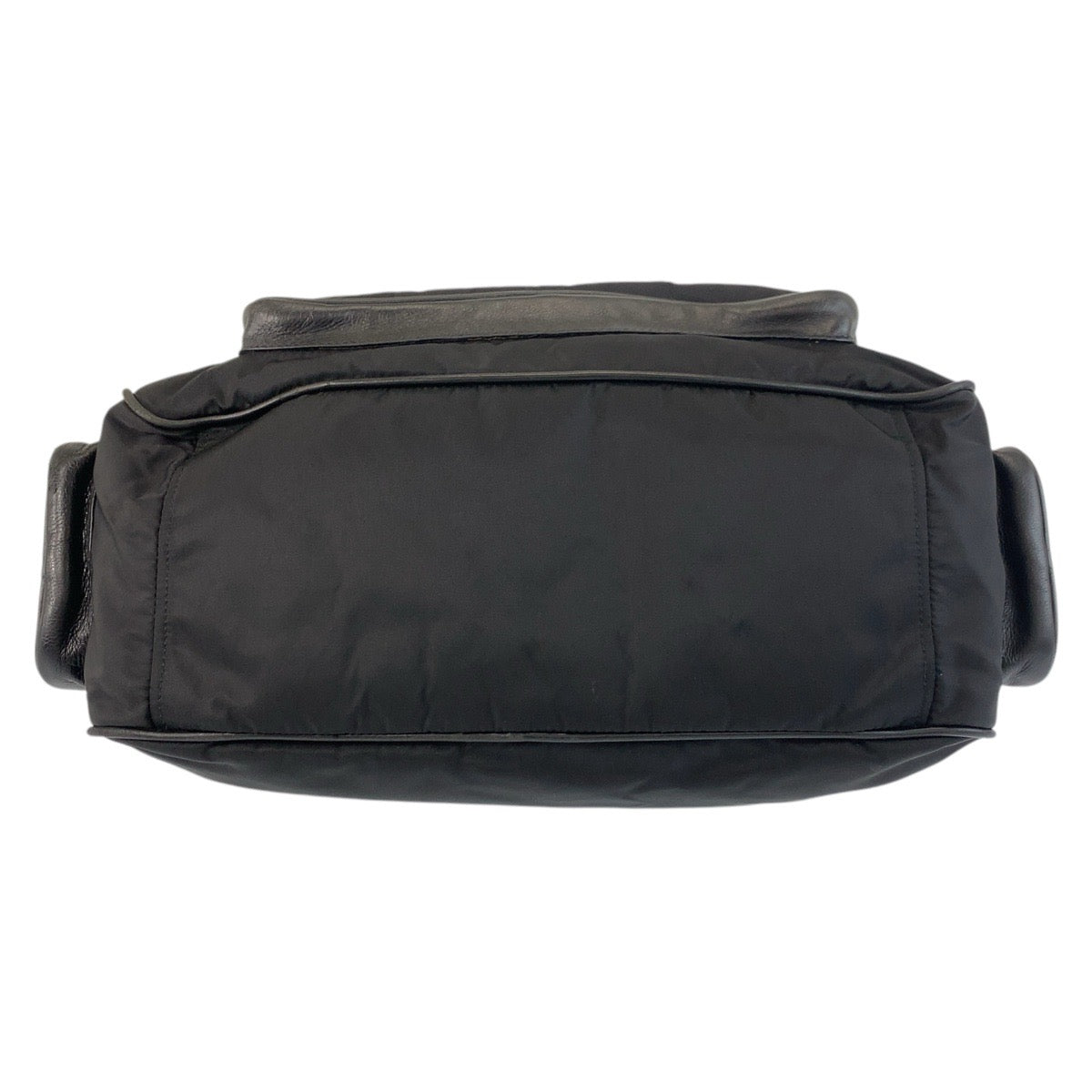 PRADA Shoulder Bag Nylon Black SilverMetal Test Triangle With logo