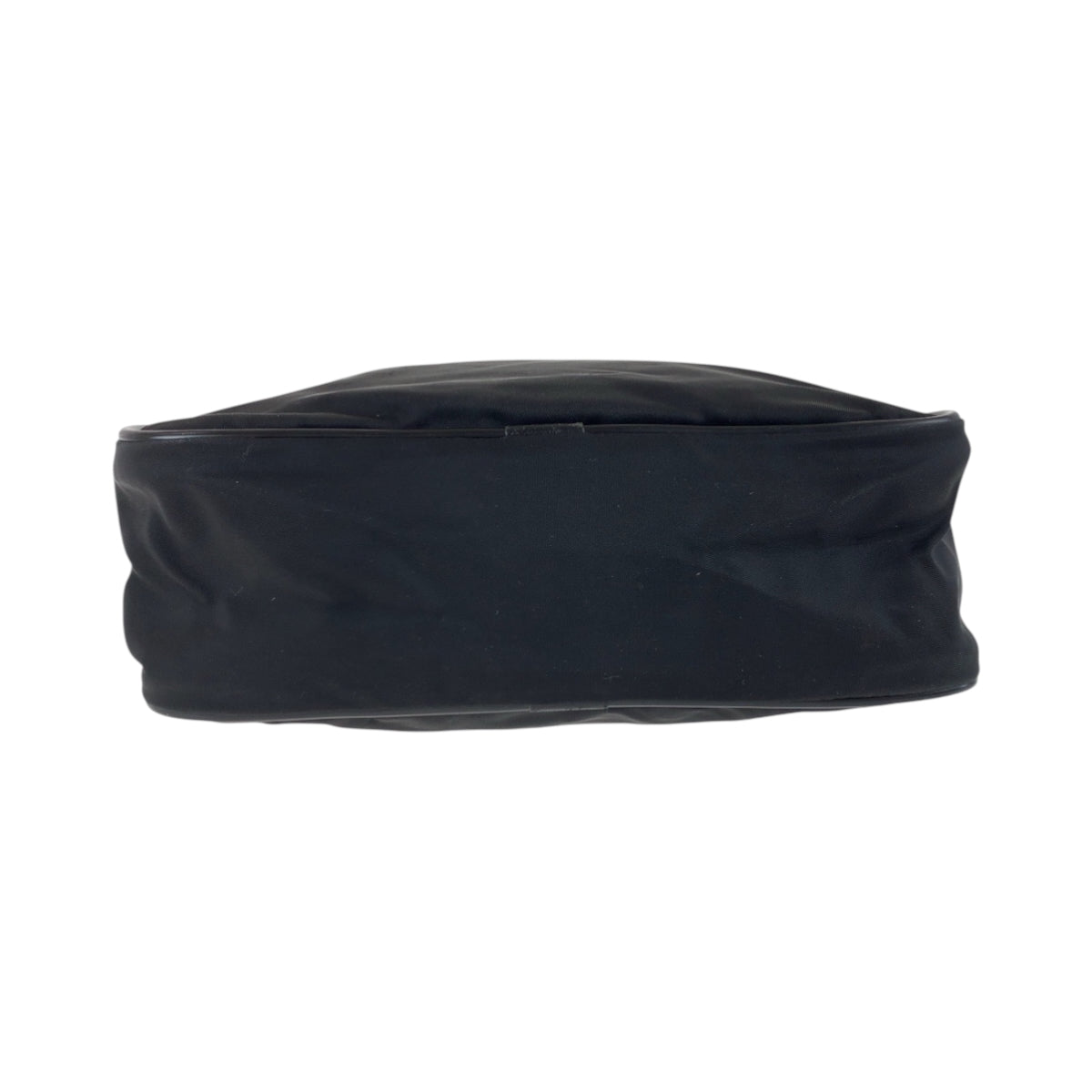 PRADA Shoulder Bag Nylon Black SilverMetal Shoulder Bag pochette Test Triangle With logo Women Used Authentic