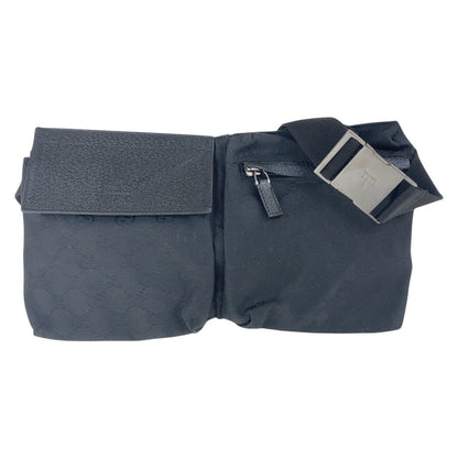 GUCCI Sling bag 28566 GG canvas Black SilverMetal