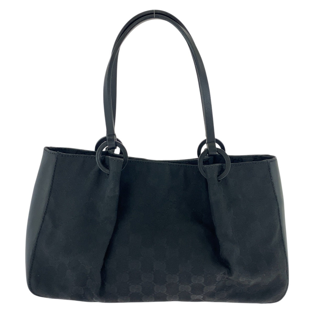 GUCCI Tote Bag 94898 GG canvas, leather Black black Tote Bag Shoulder Bag Women Used Authentic