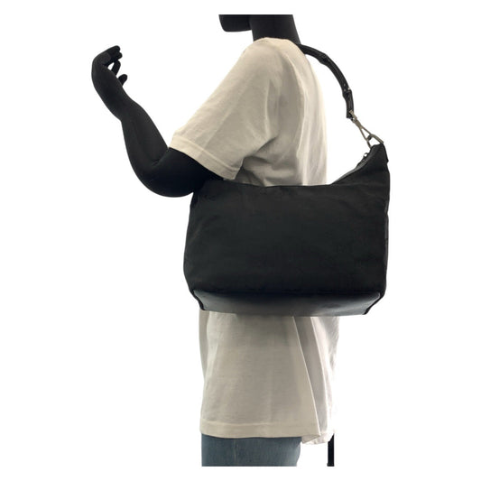 GUCCI Shoulder Bag 000 0531 Nylon, Leather Black SilverMetal Bamboo GG pattern Women Used Authentic