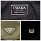 PRADA Backpack Nylon Greige SilverMetal Backpack Backpack Test Triangle With logo Women Used Authentic