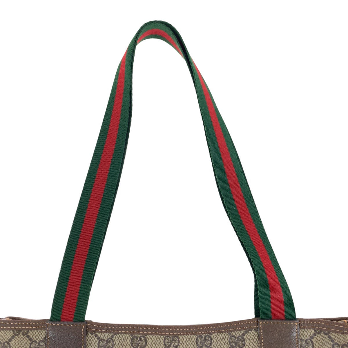 GUCCI Tote Bag 39 02 003 GG Supreme canvas, leather Brown Tote Bag Shoulder Bag Old Gucci Shelly Line Women Used Authentic