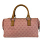 GUCCI Handbag 113009 GG canvas, leather Pink Camel SilverMetal Women Used Authentic