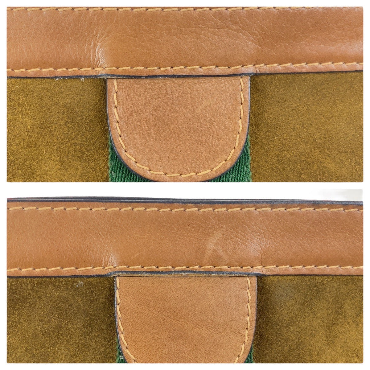 GUCCI Clutch bag Suede, Leather Brown multicolor Clutch bag business bag Old Gucci Shelly Line mens Used Authentic