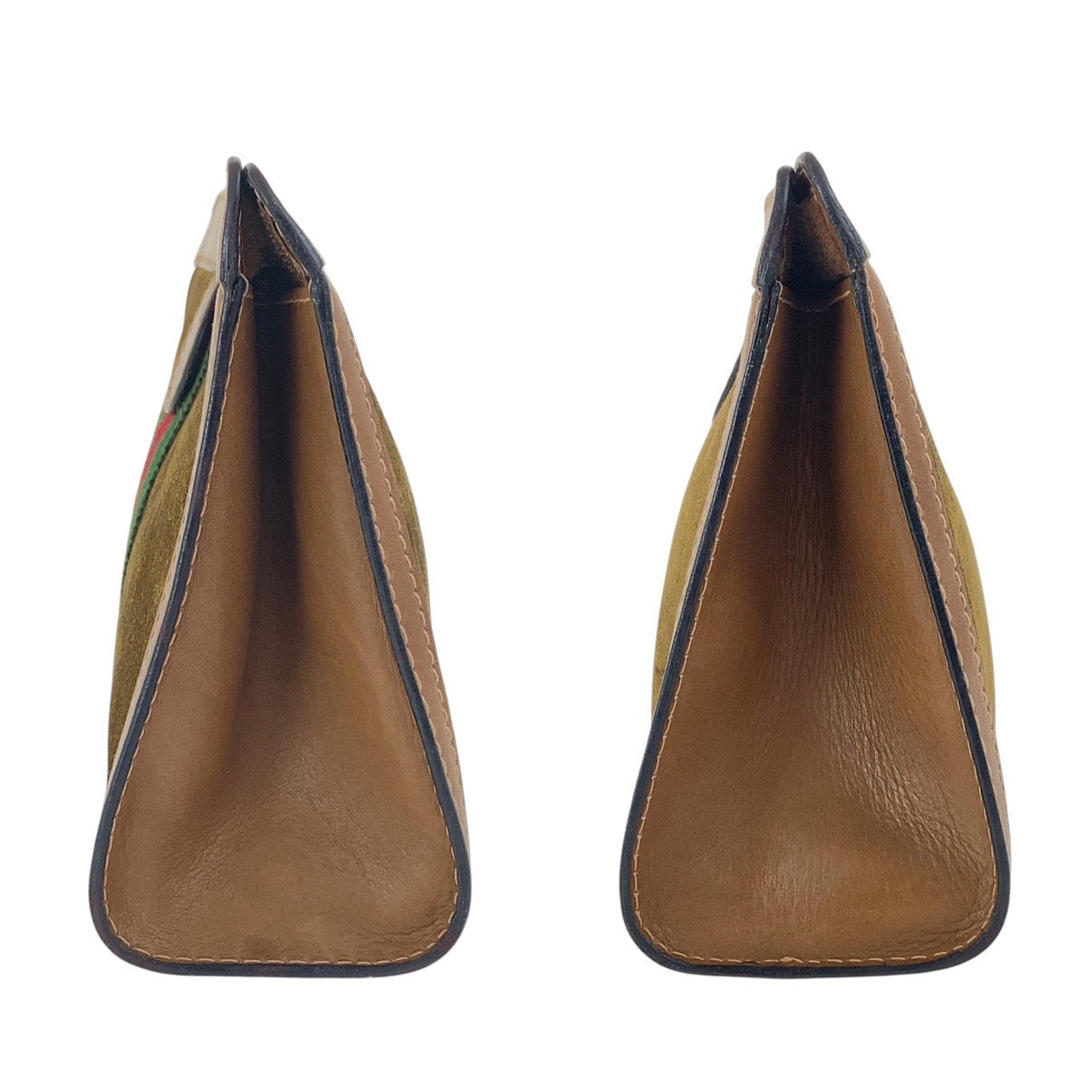 GUCCI Clutch bag Suede, Leather Brown multicolor Clutch bag business bag Old Gucci Shelly Line mens Used Authentic