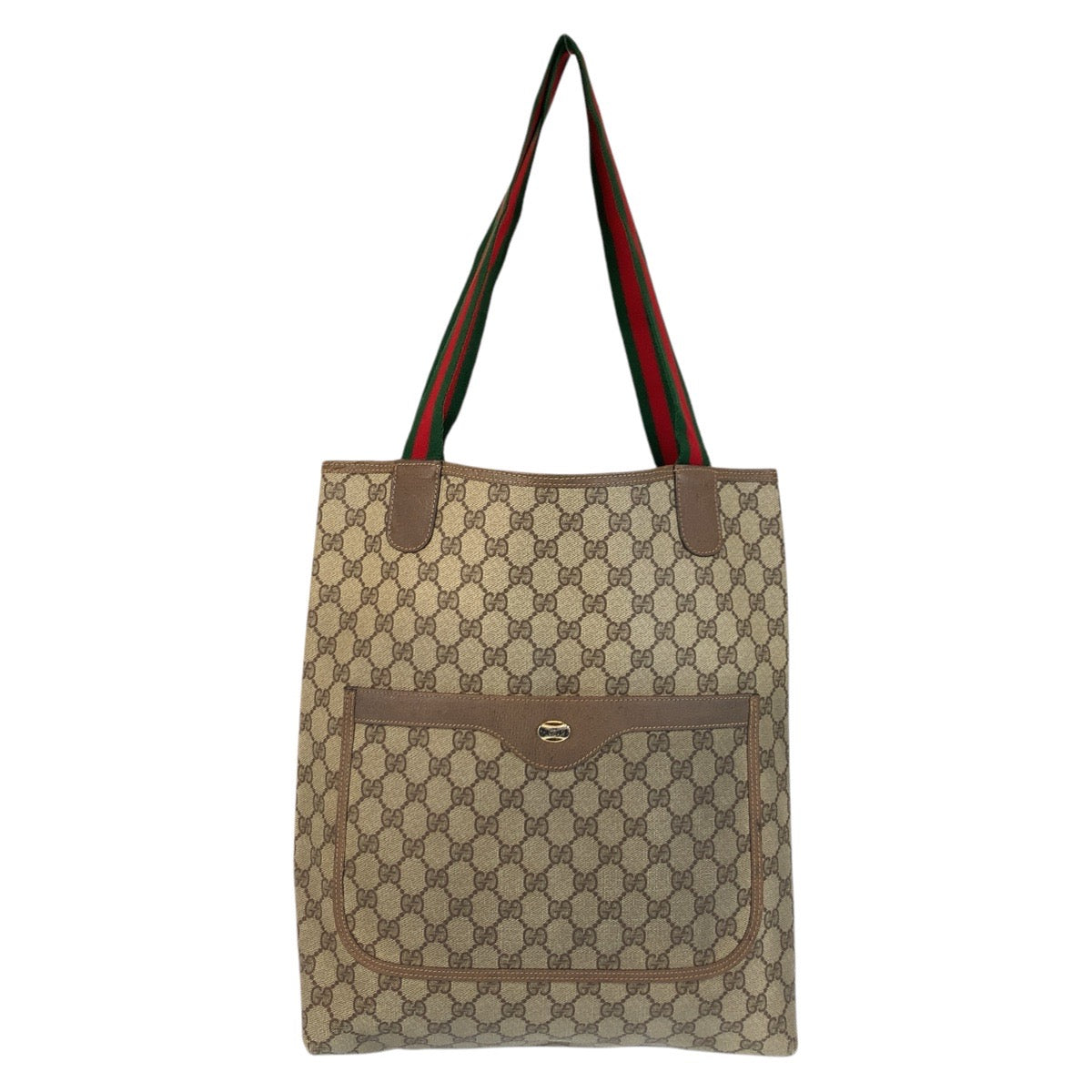 GUCCI Tote Bag 39 02 003 GG Supreme canvas, leather Beige brown Tote Bag Shoulder Bag Sherry Line Old Gucci Women Used Authentic