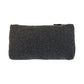 PRADA Pouch wool Grey SilverMetal Triangle With logo Women Used Authentic
