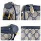 GUCCI Shoulder Bag 89 02 032 GG Supreme canvas, leather Navy Gold Metal Crossbody Shoulder Bag Old Gucci Shelly Line Women Used Authentic
