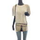 GUCCI Shoulder Bag 89 02 032 GG Supreme canvas, leather Navy Gold Metal Crossbody Shoulder Bag Old Gucci Shelly Line Women Used Authentic