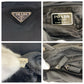 PRADA Tote Bag Nylon Black SilverMetal Tote Bag handbag Test Triangle With logo Women Used Authentic