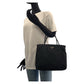 PRADA Tote Bag Nylon Black SilverMetal Tote Bag handbag Test Triangle With logo Women Used Authentic