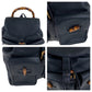 GUCCI Backpack 003 2058 0016 leather Black Brown Gold Metal Backpack Backpack Bamboo Women Used Authentic