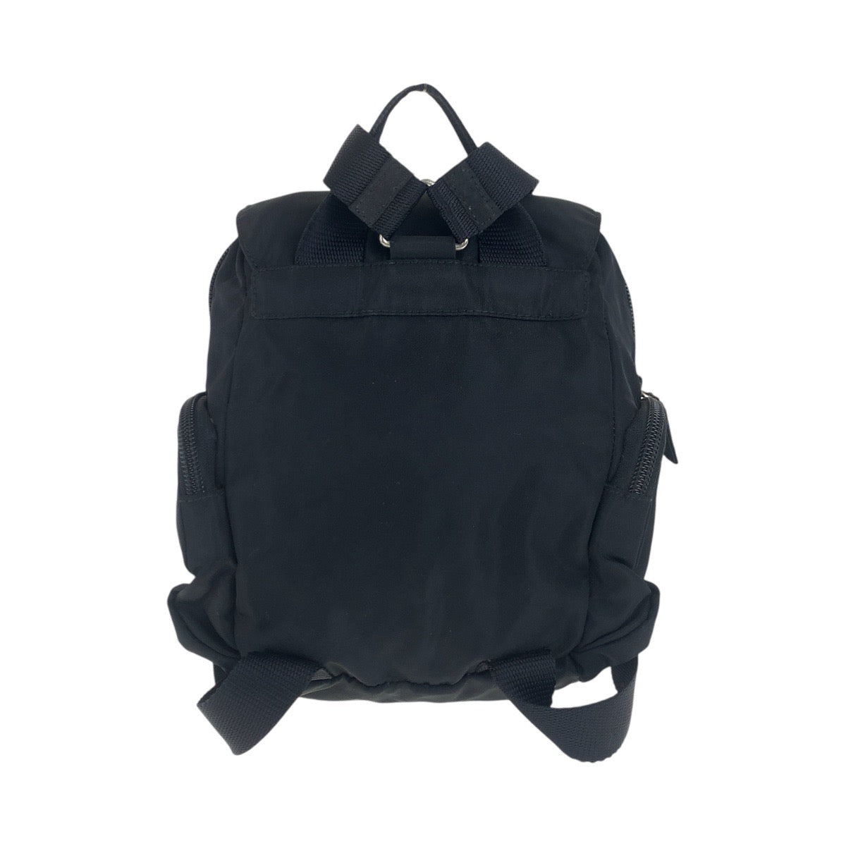 PRADA Backpack Nylon Black SilverMetal Backpacks & Daypacks Backpacks Test Triangle With logo Women Used Authentic