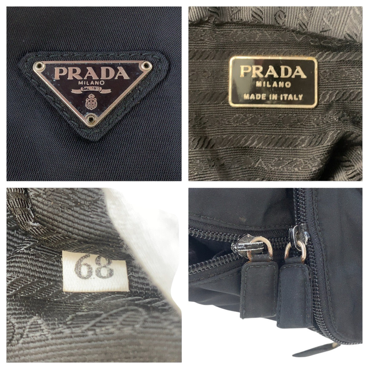 PRADA Backpack Nylon Black SilverMetal Backpacks & Daypacks Backpacks Test Triangle With logo Women Used Authentic