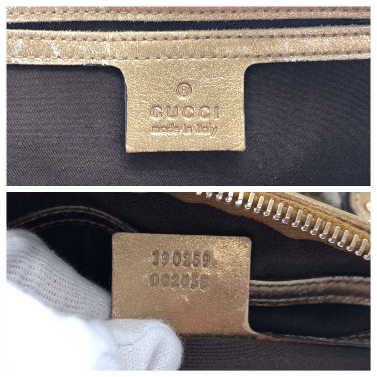 GUCCI Tote Bag 190259 PVC Brown Gold Gold Metal Tote Bag handbag GG crystal Women Used Authentic