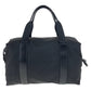 PRADA Tote Bag Nylon, Leather Black SilverMetal Tote Bag Mini Boston Duffel bag Test Triangle With logo Women Used Authentic