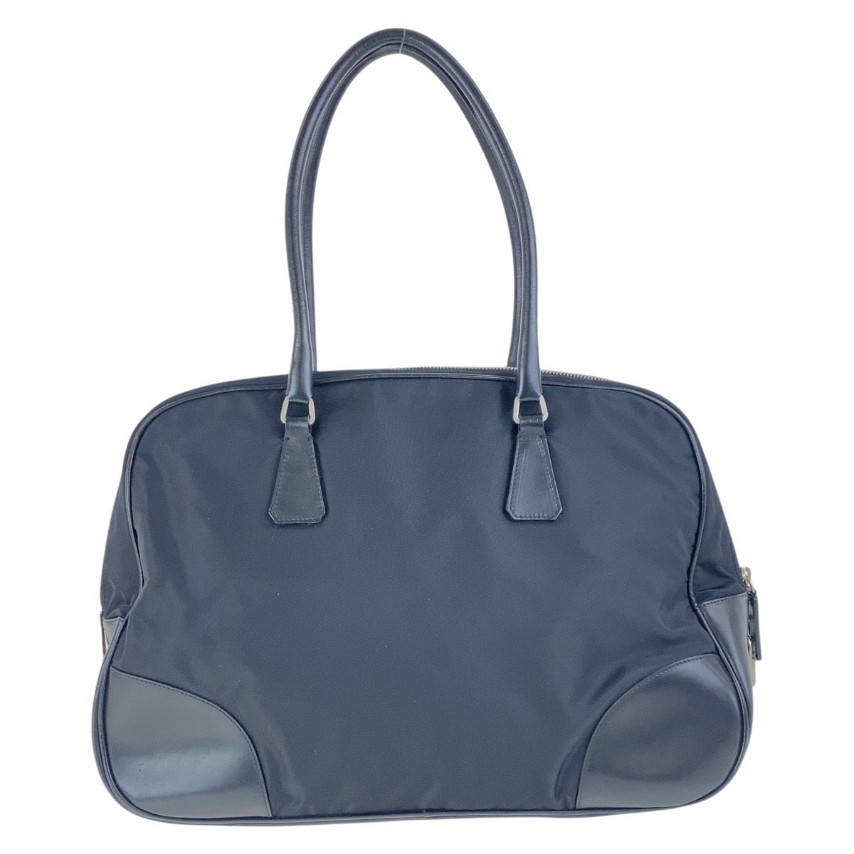 PRADA Shoulder Bag Nylon Black SilverMetal Test Triangle With logo