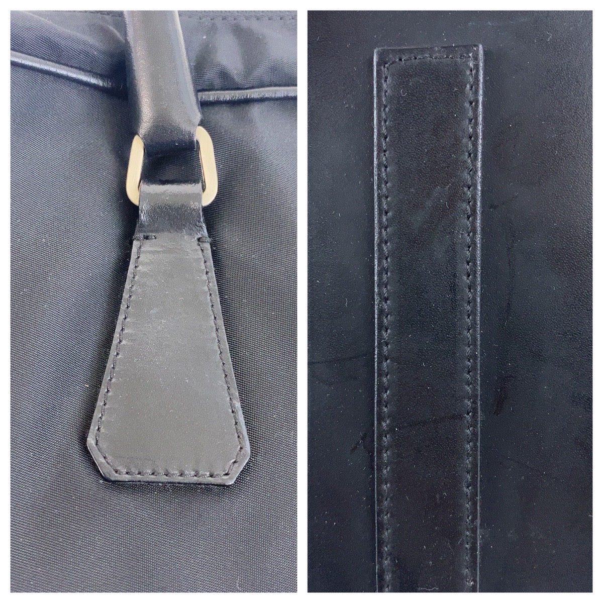 PRADA Shoulder Bag Nylon Black SilverMetal Test Triangle With logo