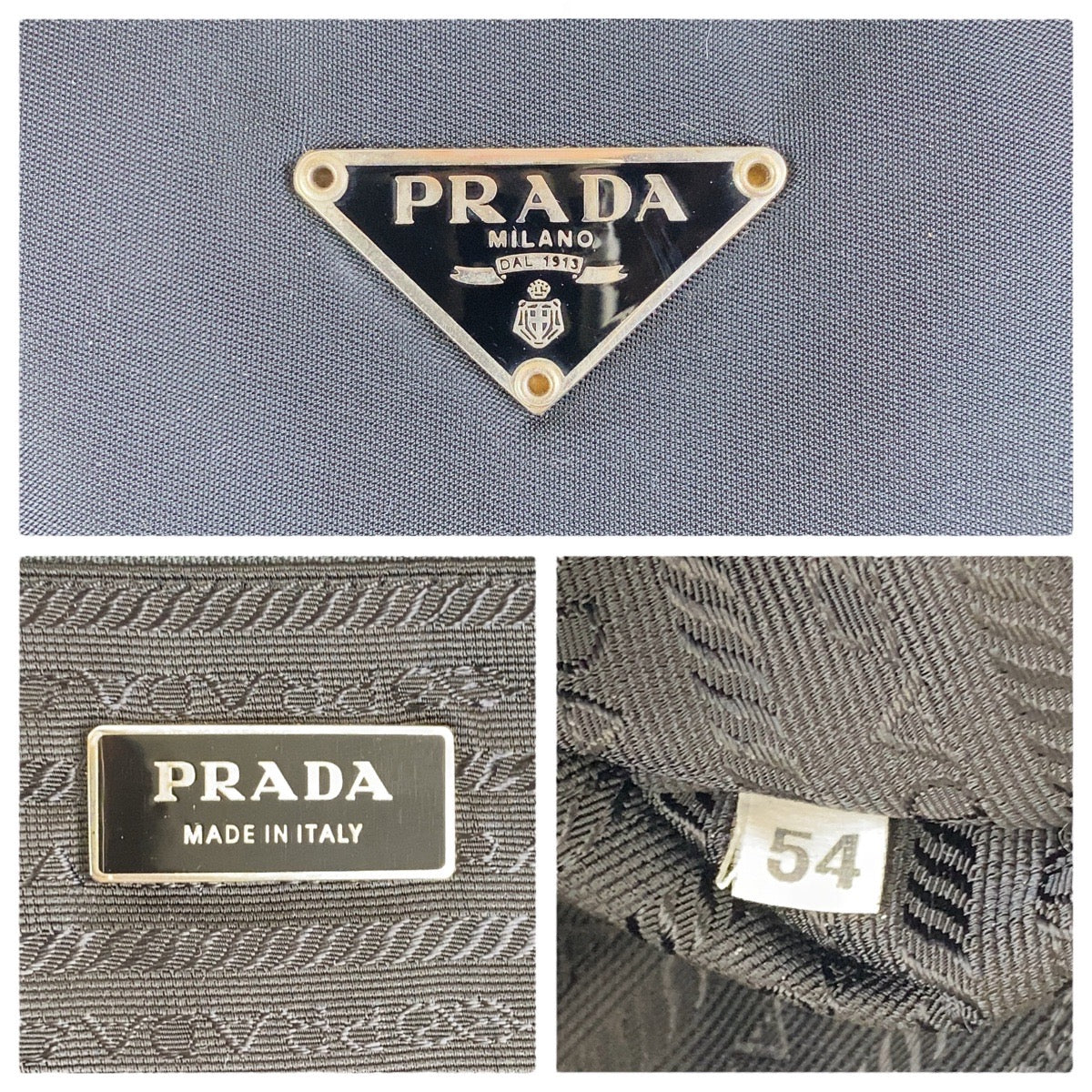 PRADA Shoulder Bag Nylon Black SilverMetal Test Triangle With logo