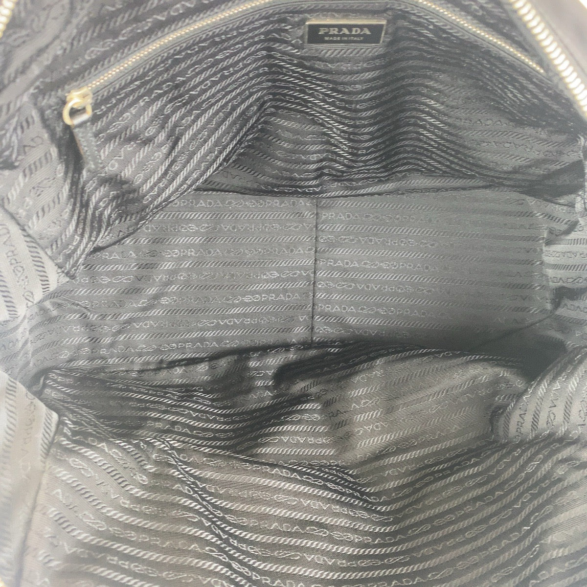 PRADA Shoulder Bag Nylon Black SilverMetal Test Triangle With logo