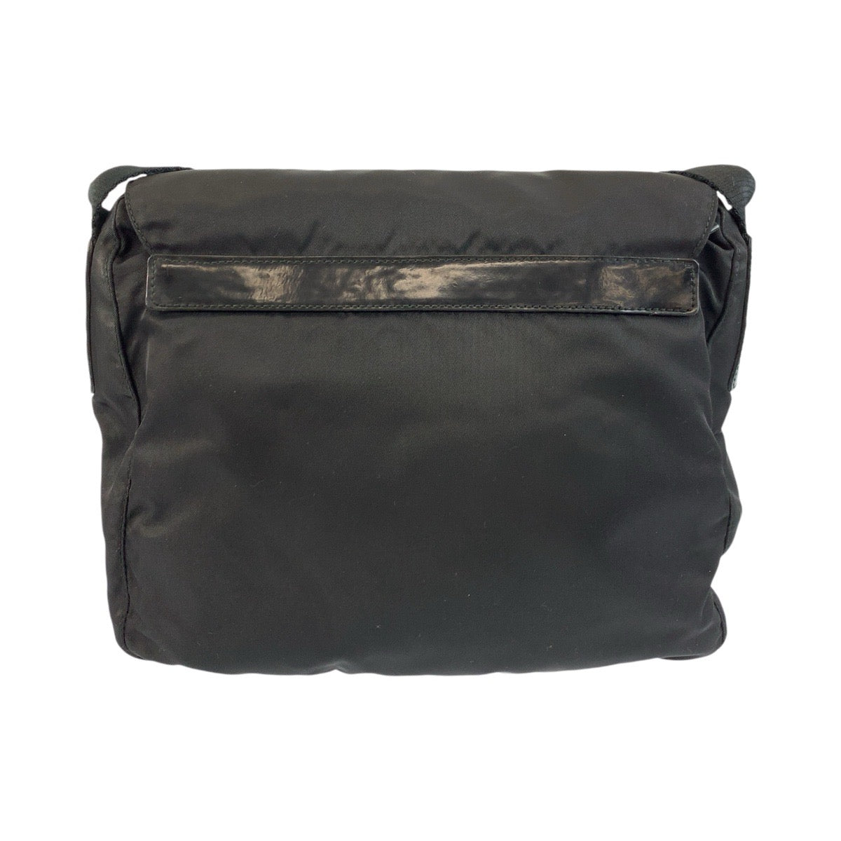 PRADA Shoulder Bag Nylon, Leather Black SilverMetal Shoulder Bag pochette Test Triangle With logo Women Used Authentic