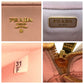 PRADA Shoulder Bag leather Pink Gold Metal Shoulder Bag pochette Safiano Women Used Authentic