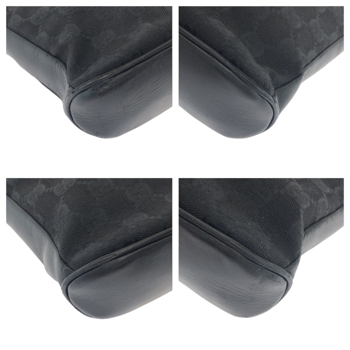 GUCCI Shoulder Bag 109106 GG canvas Black SilverMetal Shoulder Bag pochette Women Used Authentic