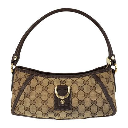 GUCCI Shoulder Bag 130939 GG canvas, leather Beige Brown Gold Metal Shoulder Bag accessory pouch Abbey Women Used Authentic