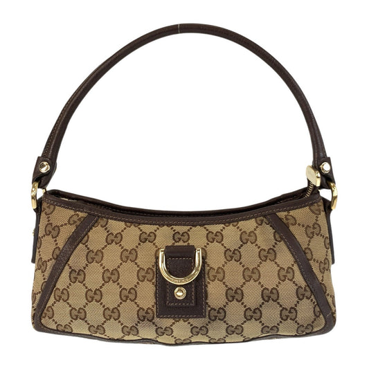GUCCI Shoulder Bag 130939 GG canvas, leather Beige Brown Gold Metal Shoulder Bag accessory pouch Abbey Women Used Authentic
