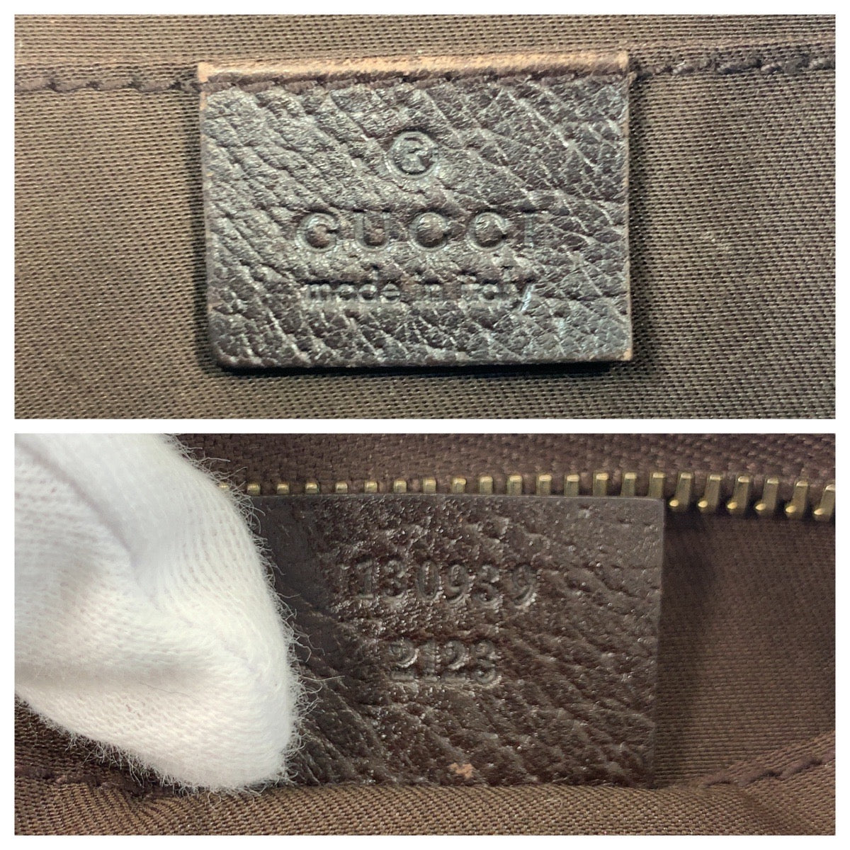 GUCCI Shoulder Bag 130939 GG canvas, leather Beige Brown Gold Metal Shoulder Bag accessory pouch Abbey Women Used Authentic