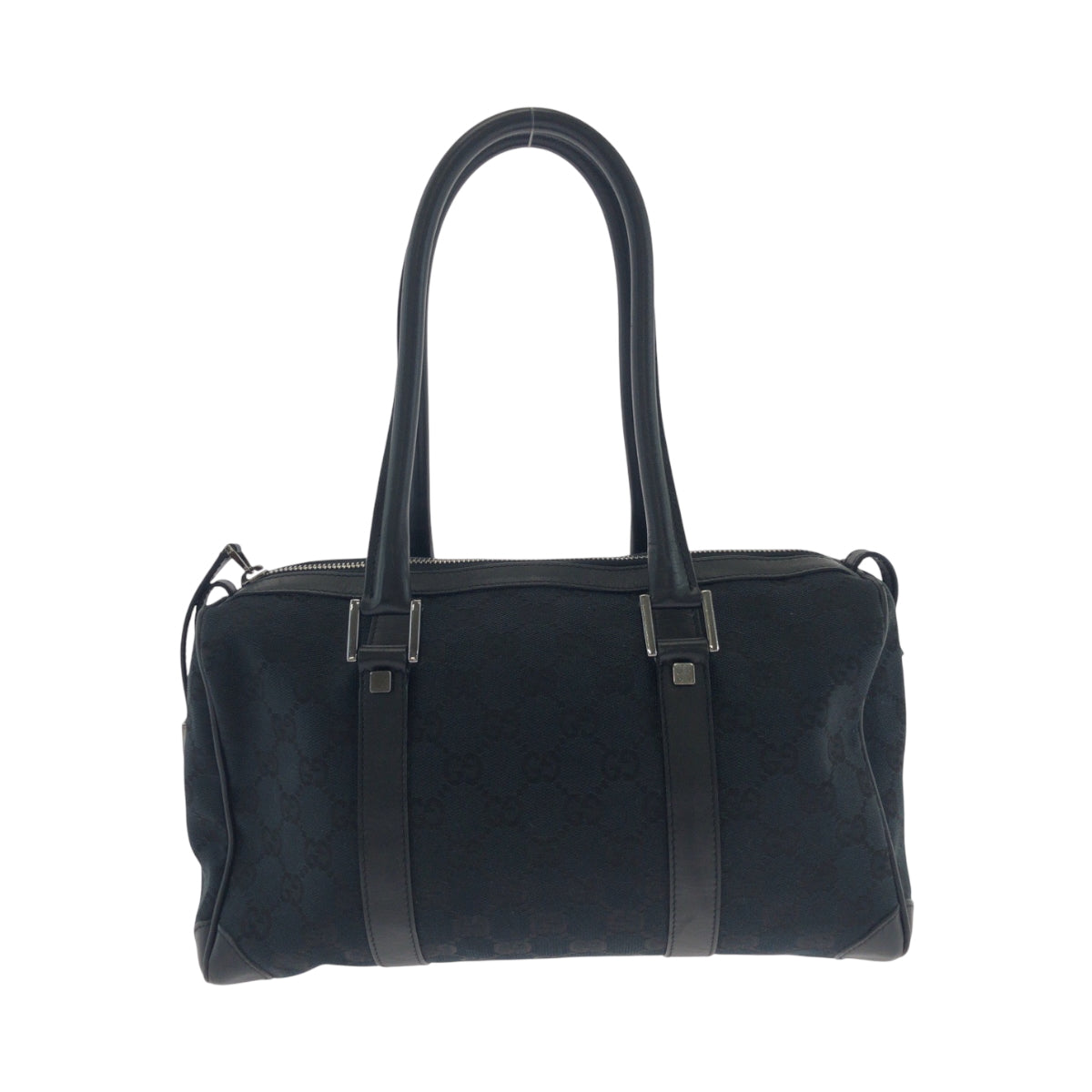 GUCCI Handbag 000 0851 GG canvas Black SilverMetal Handbags Mini Boston Duffel bag Women Used Authentic