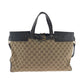 GUCCI Handbag 106258 GG canvas Brown Gold Metal Handbag Tote Bag Women Used Authentic