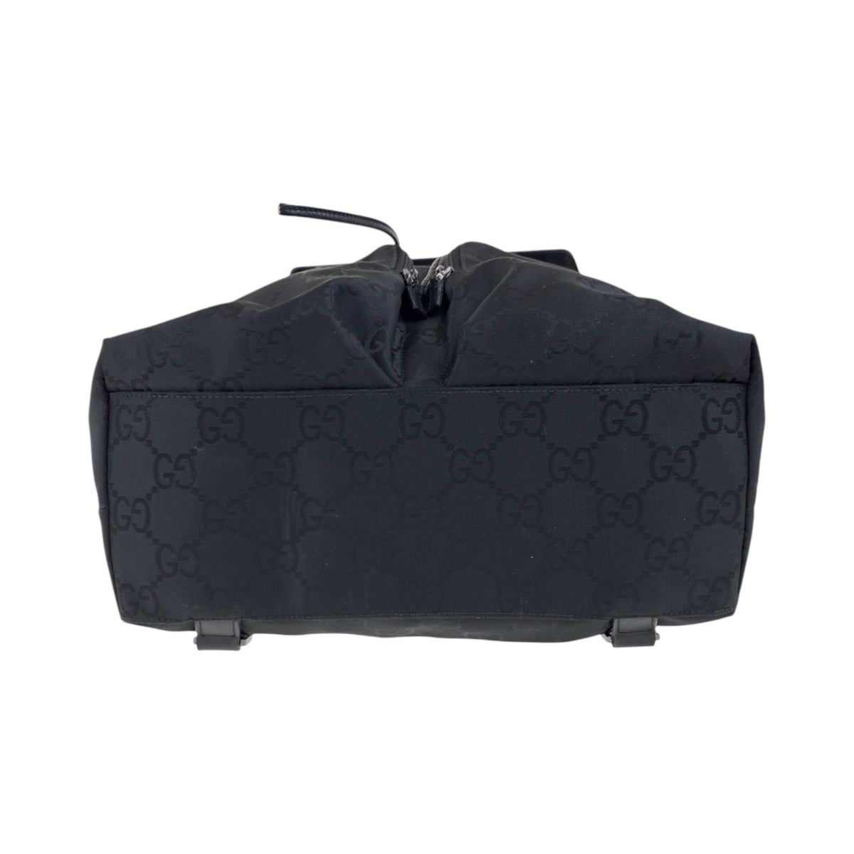 GUCCI Backpack 003 0238 Nylon Black SilverMetal Backpack Backpack GG pattern Women Used Authentic