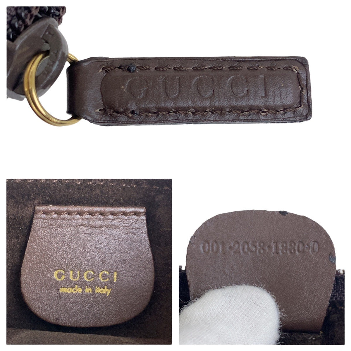 GUCCI Shoulder Bag 001 2058 1880 0 leather Brown Gold Metal Bamboo