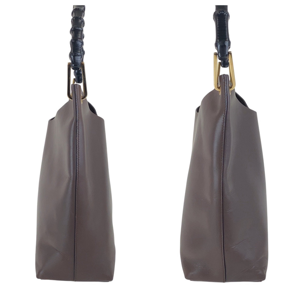 GUCCI Shoulder Bag 001 2058 1880 0 leather Brown Gold Metal Bamboo