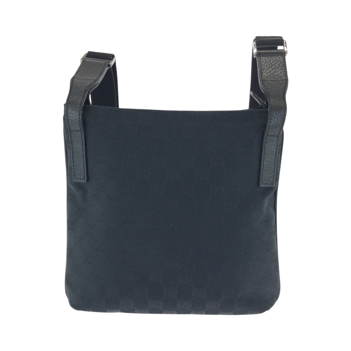 GUCCI Shoulder Bag 122793 GG canvas Black SilverMetal Shoulder Bag pochette Women Used Authentic