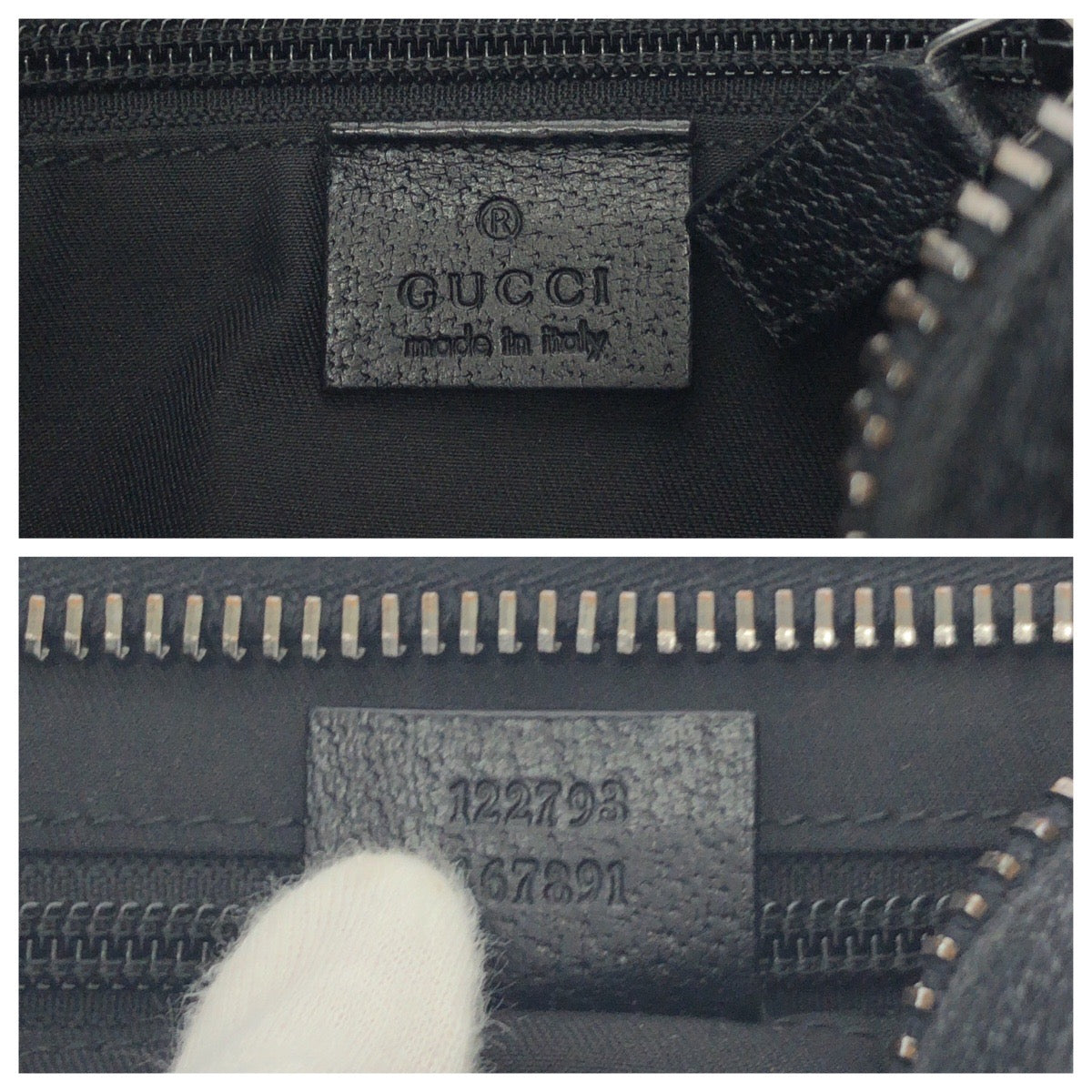 GUCCI Shoulder Bag 122793 GG canvas Black SilverMetal Shoulder Bag pochette Women Used Authentic