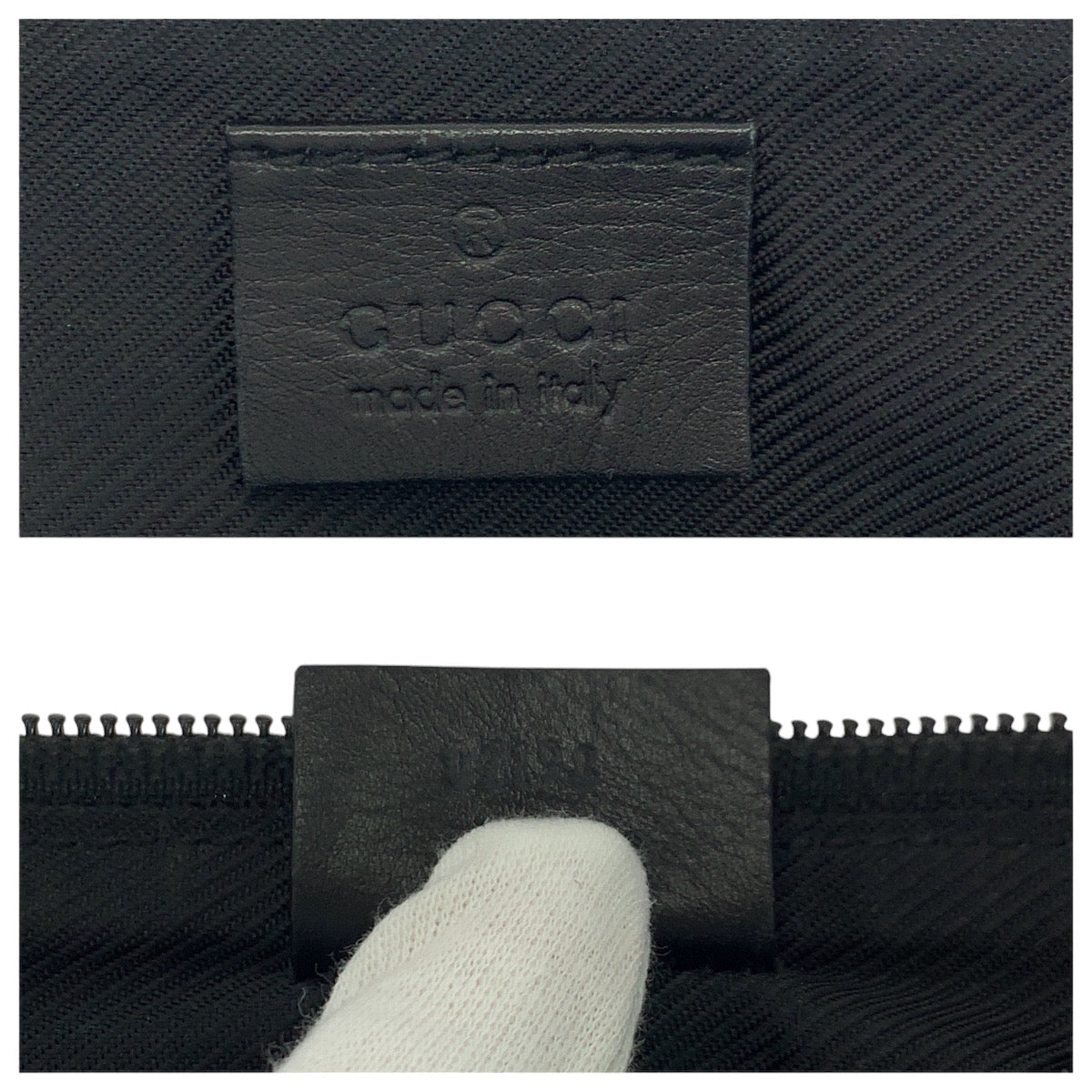 GUCCI Handbag 07198 GG canvas Black SilverMetal Handbag accessory pouch Women Used Authentic
