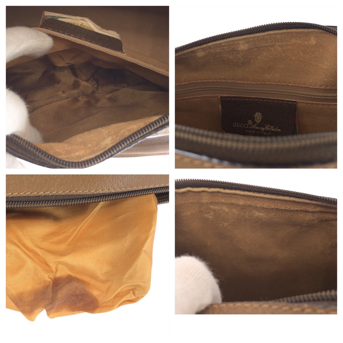 GUCCI Handbag 39.02.006 GG Supreme canvas, leather Beige Brown Gold Metal Handbag Boston Duffel bag Sherry Line Old Gucci Women Used Authentic