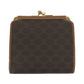 CELINE Tri-fold wallet PVC Brown Gold Metal Purse Folding Wallet Compact Wallet Macadam Pattern Women Used Authentic