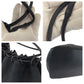 GUCCI Shoulder Bag 91379 GG canvas Black Black Metal Drawstring Shoulder Bag Women Used Authentic