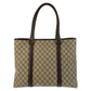 GUCCI Tote Bag 114288 GG Supreme canvas, leather Beige brown Tote Bag Shoulder Bag Women Used Authentic
