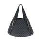 GUCCI Tote Bag 292927 GG canvas Black, Gray, Gold Metal Tote Bag Handbag Shoulder Bag Horsebit Women Used Authentic