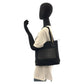 GUCCI Tote Bag 019 0402 GG canvas, leather Black black Tote Bag Shoulder Bag Sherry line Women Used Authentic